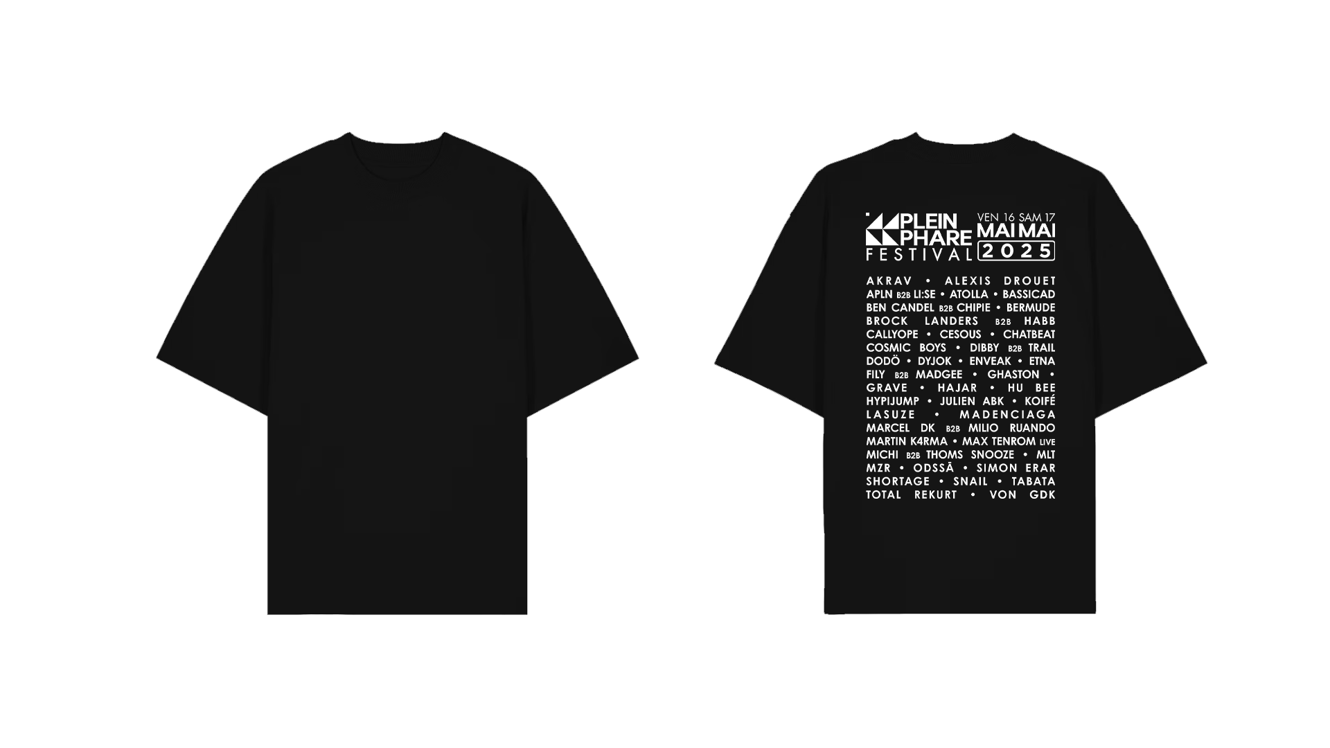 T-shirt Oversize unisex black Plein Phare Festival 2025