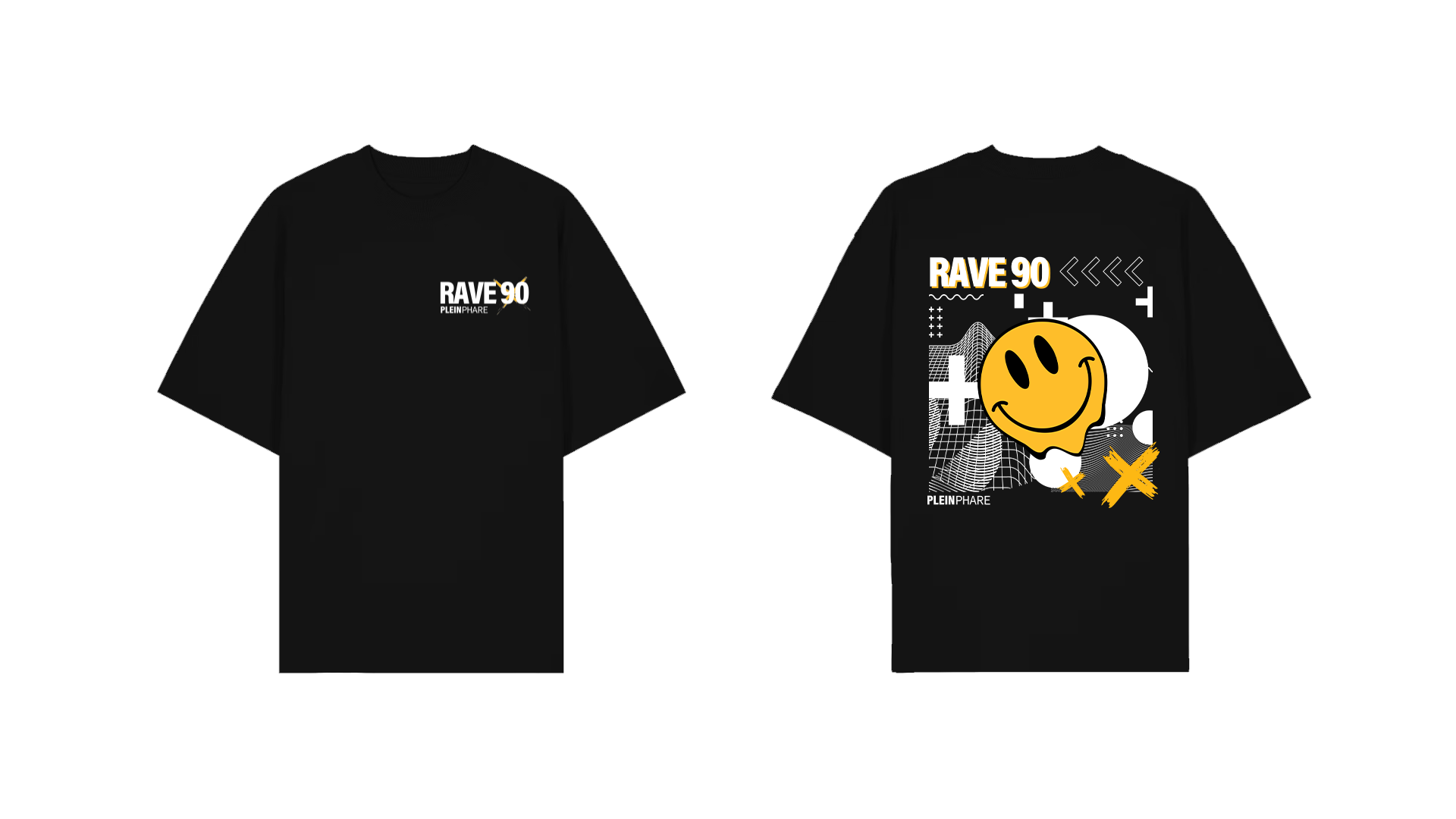 T-shirt Oversize unisex RAVE 90 Plein Phare