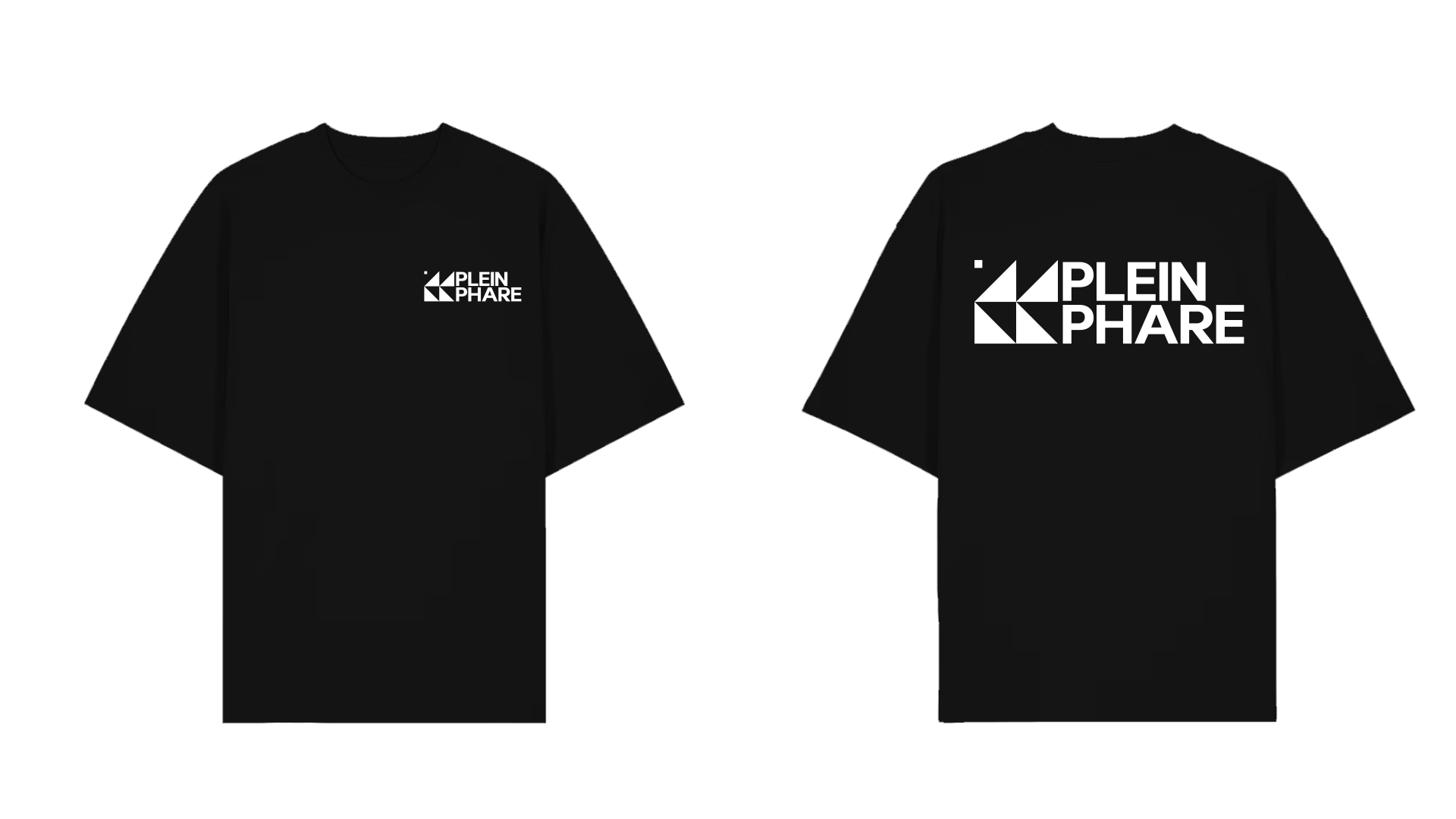 T-shirt Oversize unisex black Plein Phare long logo