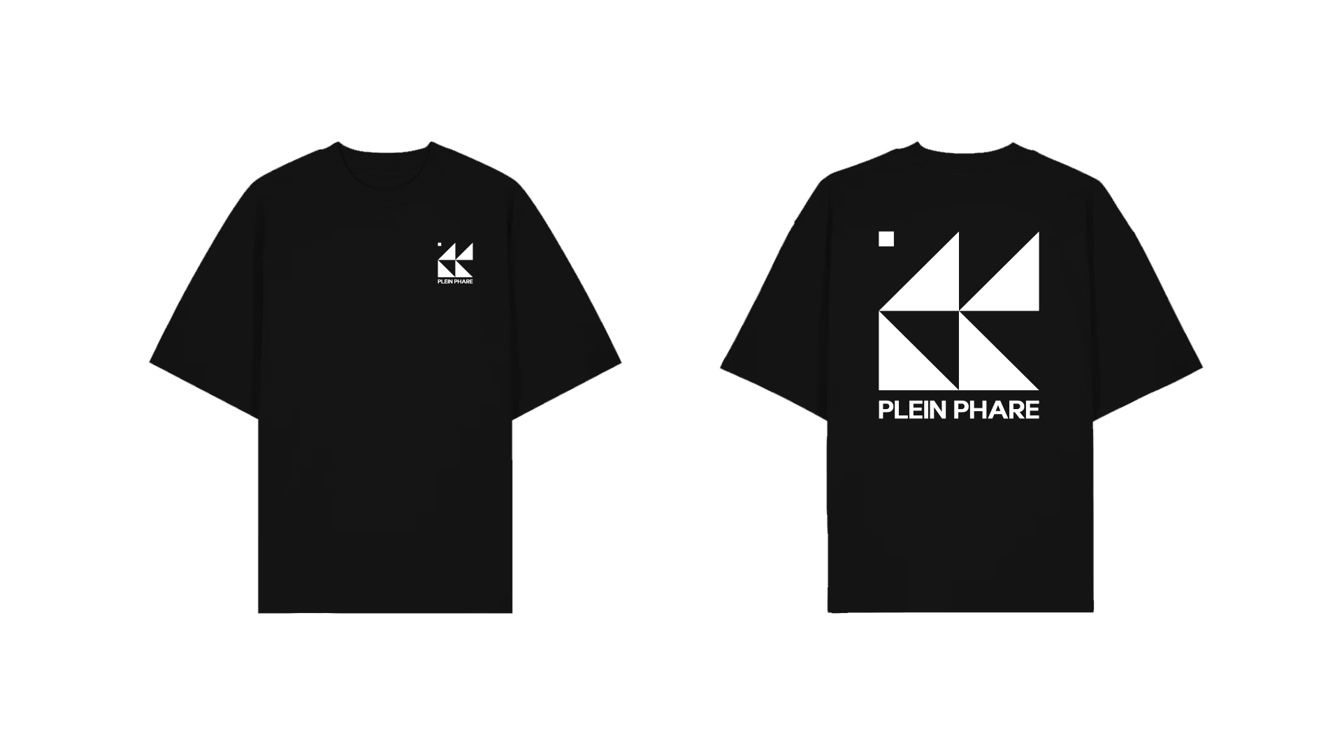 T-shirt Oversize unisex black Plein Phare square logo