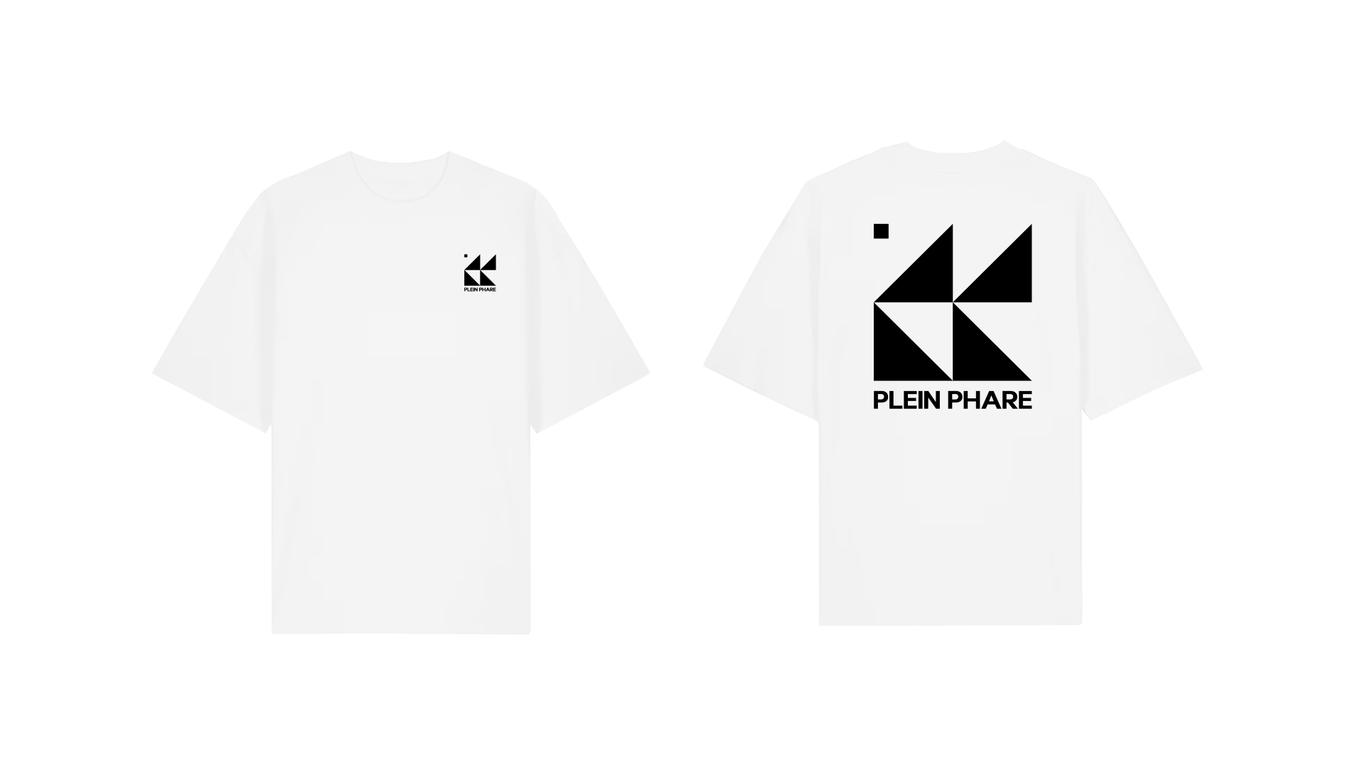 T-shirt Oversize unisex white Plein Phare square logo